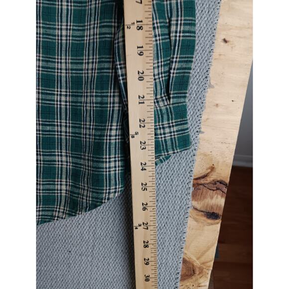 Moose Creek Heavy Linen Shirt Mens XL Green Plaid Button Down Relaxed Outdoors - Picture 12 of 13